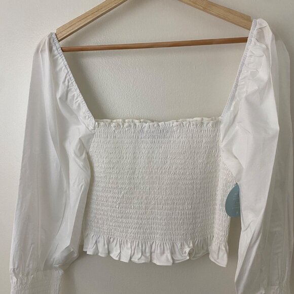 NWT Hill House the Grace Nap Top Long Sleeve White - Picture 10 of 12